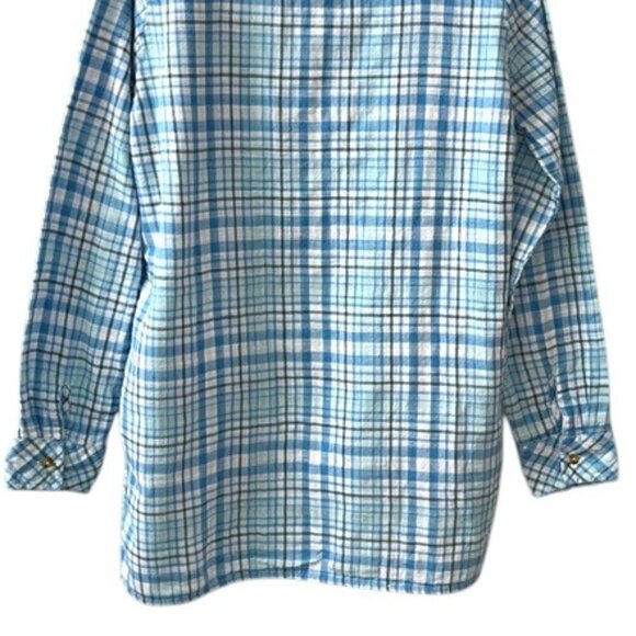 The Vermont Country Store Blue Plaid Gingham Popover Top - Picture 6 of 9